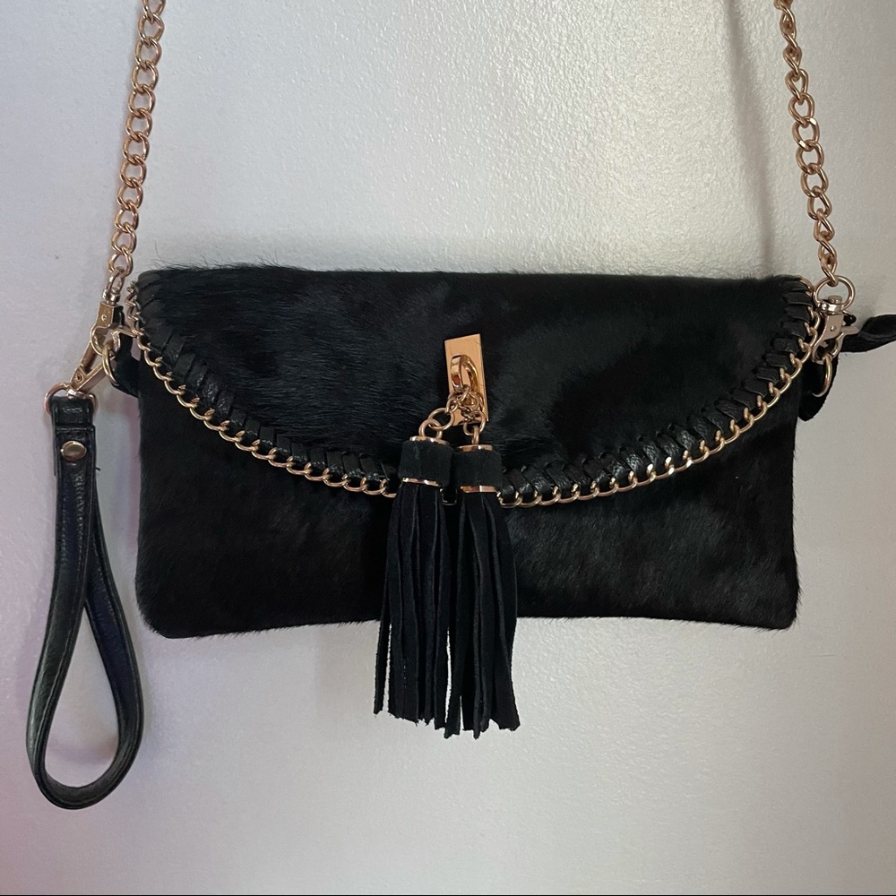 Sondra Roberts black and gold cross bag/hand purse